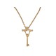 NEUF COLLIER LANVIN PENDENTIF CLE 54-66 EN METAL DORE NECKLACE PENDANT 500€