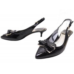 CHAUSSURES CHRISTIAN DIOR SLINGBACK NOEUD 35 ESCARPINS CUIR BOW SHOES PUMPS 950€