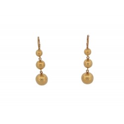 BOUCLES D'OREILLES CELINE PENDANTES DOT EN METAL DORE GOLD STEEL EARRINGS 400€