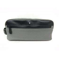 NEUF TROUSSE DE TOILETTE MONTBLANC NIGHTFLIGHT WASH BAG 126664 TOILE & CUIR 320€