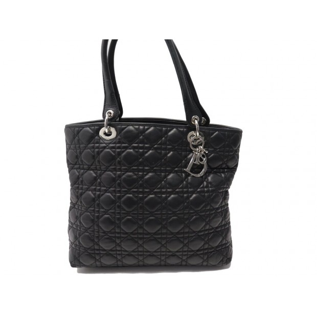 sac a main christian dior lady cabas cuir cannage noir