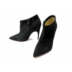 NEUF CHAUSSURES CHRISTIAN LOUBOUTIN BOTTINES BELLE 34.5 EN DAIM NOIR SHOES 995€