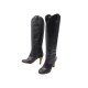 CHAUSSURES BOTTES CHANEL COUPE SANTIAG LOGO CC G25776 36 CUIR BOOTS SHOES 1800€