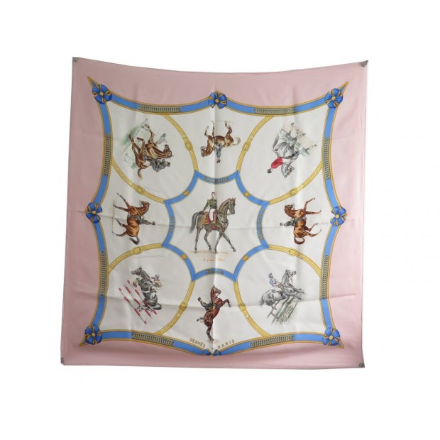 VINTAGE FOULARD HERMES ECOLE FRANCAISE D'EQUITATION FOUGEROLLE CARRE SCARF 495€