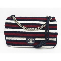 NEUF SAC A MAIN CHANEL TIMELESS MAXI JUMBO JERSEY A RAYURES PURSE HANDBAG 10500€