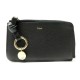 NEUF PORTE MONNAIE CHLOE ALPHABET CHC21WP716F57001 CUIR GRAINE NOIR WALLET 255€