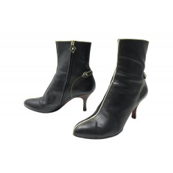 CHAUSSURES LOUIS VUITTON BOTTINES 41 EN CUIR NOIR BLACK LEATHER ANKLE BOOTS 980€