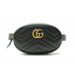 NEUF SACOCHE GUCCI POCHETTE GG MARMONT 476434 CUIR MATELASSE BANANE BAG 980€