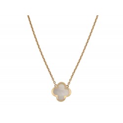 NEUF COLLIER VAN CLEEF & ARPELS PENDENTIF PURE ALHAMBRA OR JAUNE 18K NACRE 4000€