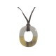 PENDENTIF COLLIER HERMES ISTHME CORNE DE BUFFLE & LAQUE GRIS BOITE NECKLACE 405€