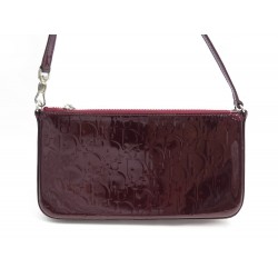 SAC A MAIN DIOR CHRISTIAN DIOR POCHETTE CUIR MONOGRAMME VERNI BORDEAUX BAG 2000€