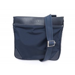 NEUF SACOCHE MONTBLANC SARTORIAL 118381 TOILE ET CUIR BLEU BANDOULIERE BAG 540€