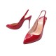 NEUF CHAUSSURES CHRISTIAN LOUBOUTIN KATE SLING 36.5 CUIR VERNIS ROUGE SHOES 700€