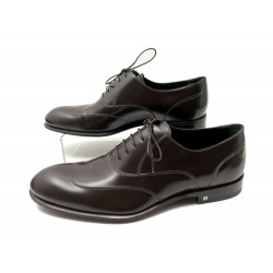 NEUF CHAUSSURES LOUIS VUITTON CONTRAST RICHELIEU 7 41.5 CUIR MARRON SHOES 800€