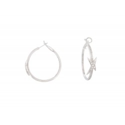 BOUCLES D'OREILLES MAUBOUSSIN CREOLES MES NUANCES A TOI OR BLANC 18K DIAMANTS