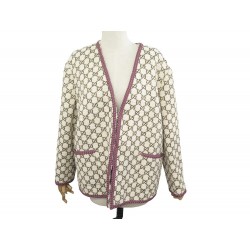 NEUF VESTE GUCCI EN TWEED COTON A CARREAUX GG 740428 L 44 MONOGRAM JACKET 2800€