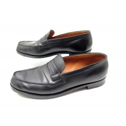 CHAUSSURES JM WESTON MOCASSINS 180 7.5B 41.5 EN CUIR NOIR LOAFERS SHOES 575€