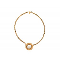 VINTAGE COLLIER CHANEL 42 CM EN PERLE ET METAL DORE PEARL GOLDEN NECKLACE 950€