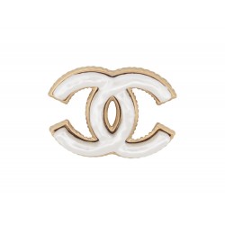 NEUF BROCHE CHANEL LOGO CC EN RESINE BLANCHE WHITE 2022 NEW RESIN BROOCH 620€