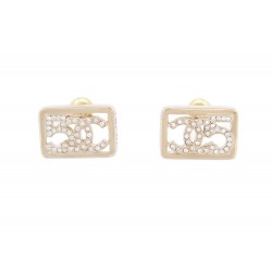 NEUF BOUCLES D'OREILLES CHANEL LOGO CC STRASS ET NUMERO 5 EN METAL EARRINGS 700€