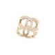 NEUF BAGUE CHANEL CUBE LOGO CC METAL DORE LAQUE BLANCHE STEEL 52 NEW RING 600€