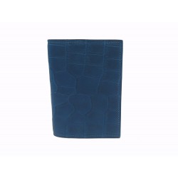 NEUF PORTE AGENDA HERMES PETIT H COUVERTURE EN CUIR D'ALLIGATOR CROCODILE BLEU