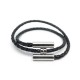 BRACELET HERMES TOURNIS EN CUIR TRESSE NOIR 20CM H068406FP89T3 BLACK JEWEL 410€