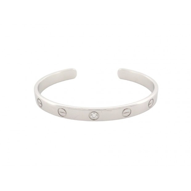 BRACELET CARTIER LOVE 1 DIAMANT CRB6029917 17.5 OR BLANC 18K 25.4GR BANGLE 7200€