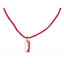 NEUF PENDENTIF DODO POMELLATO PRECIOUS TAG SUR CORDON OR ROSE 18K NECKLACE 230€