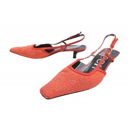 CHAUSSURES GUCCI SANDALES GG CRYSTAL SLINGBACK ORANGE 39.5 SHOES SANDALS 1050€