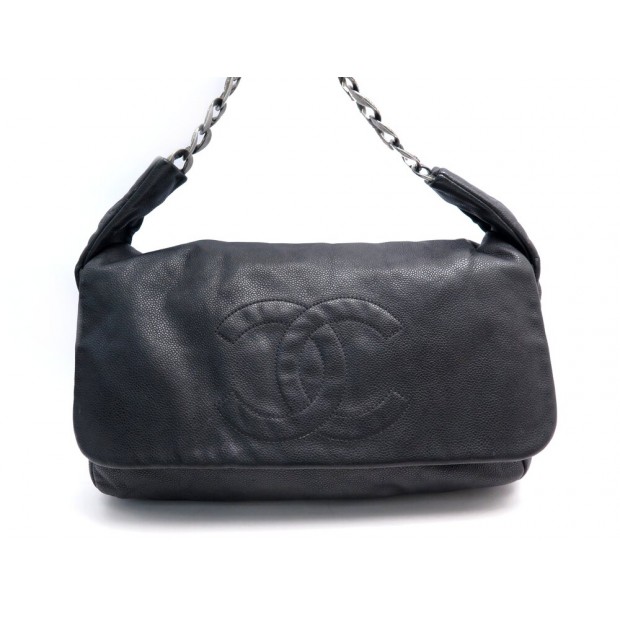 SAC A MAIN CHANEL A RABAT LOGO CC CUIR CAVIAR CHAINE LEATHER HANDBAG PURSE 5400€