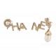 NEUF BOUCLES D'OREILLES CHANEL LOGO CC LETTRES CHA NEL PERLE DORE EARRINGS 1200€