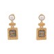 NEUF BOUCLES D'OREILLES CHANEL BOUTEILLE DE PARFUM NUMERO 5 DORE EARRINGS 1040€