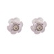 NEUF BOUCLES D'OREILLES CHANEL CAMELIA ET PERLE LOGO CC STRASS NEW EARRINGS 900€