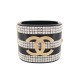 NEUF BRACELET CHANEL MANCHETTE ABC337 METIERS D'ART 2024 LOGO CC STRASS BANGLE