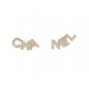 NEUF BOUCLES D'OREILLES CHANEL LETTRES CHA NEL STRASS METAL DORE EARRINGS 950€