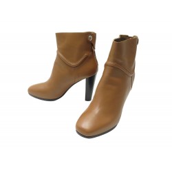 CHAUSSURES HERMES BOTTINES EN CUIR CAMEL TAILLE 40 LEATHER SHOES BOOTS 1500€