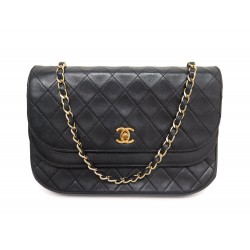 VINTAGE SAC CHANEL TIMELESS DOUBLE RABAT CUIR MATELASSE NOIR HANDBAG PURSE 7500€