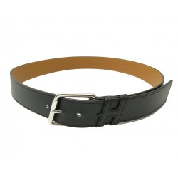 NEUF CEINTURE HERMES H 40MM ACIER PALLADIE CUIR SWIFT 95 BLACK LEATHER BELT 920€