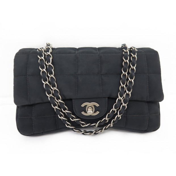 SAC A MAIN CHANEL TIMELESS CHOCOLATE BAR CHAIN TOILE NOIR PURSE HAND BAG 7200€