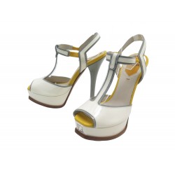 CHAUSSURES FENDI 3X4705 ESCARPINS SANDALES A PLATEFORMES 36 EN CUIR SHOES 920€