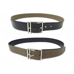 CEINTURE HERMES NATHAN 32 MM T95 REVERSIBLE CUIR BOX BLEU TOGO ETOUPE BELT 830€