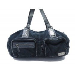 SAC A MAIN BALENCIAGA BOSTON EN DAIM BLEU 182394 BLUE SUEDE HAND BAG PURSE 2000€