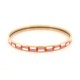 BRACELET HERMES FIN EMAIL IMPRIME ROSE PLAQUE OR TAILLE XX CM ENAMEL BANGLE 330€