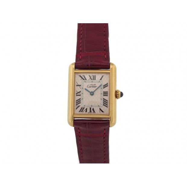 VINTAGE MONTRE MUST DE CARTIER TANK AQUARINO ANNIVERSARY 2415 30 MM QUARTZ WATCH