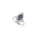 BAGUE MARQUISE EN OR BLANC 18K SERTIE SAPHIR 1.3CT & DIAMANTS 0.3CT 56 GOLD RING