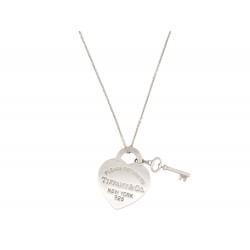 COLLIER TIFFANY & CO PENDENTIF PLAQUE COEUR CLE RETURN TO EN ARGENT 925 340€