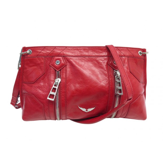 NEUF SAC A MAIN ZADIG & VOLTAIRE SUNNY MOODY LWBA02495 CUIR ROUGE HANDBAG 495€