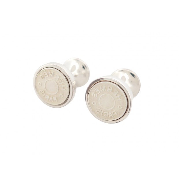 NEUF BOUTONS DE MANCHETTES HERMES SCEAU H106531B EN ARGENT 925 CUFFLINKS 600€