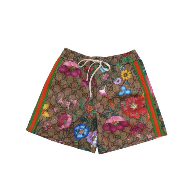 NEUF SHORT GUCCI MOTIF GG FLORAL PRINT BANDE WEB 605473 M 38 48 NEW SHORTS 790€